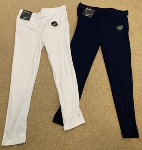 Mid Length Leggings Size 10 1 X White 1 X Navy Blue New Look With Tags - Picture 1 of 6