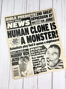 Weekly World News Human Clone Is A Monster April 10, 2001 - Picture 1 of 4