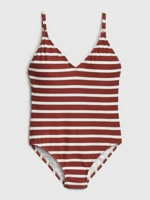 nwt gap womens basingsuit white burgundy  striped one piece xL  418246 - Image 1 of 3