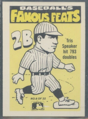 1986 Fleer Baseball’s Famous Feats #6 Tris Speaker Atlanta Braves  Back Foto 1 de 2