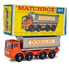 Vtg Matchbox Lesney 51 Douglas 8 Wheel Tipper W Box Diecast Toy Truck Nice