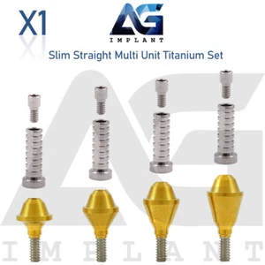 Plataforma delgada recta multi unidad 1.6 prótesis titanio conjunto hexagonal - Imagen 1 de 3