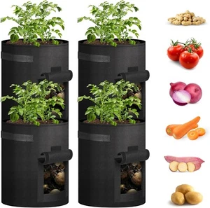 Potato Grow Bags with Flap, 10 Gallon With Handle and Harvest Window, 4 Pack - Picture 1 of 10