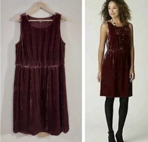 J Jill Velour XL Jumper Sleeveless Dress Lined Rayon Silk Blend Cottagecore New - Picture 1 of 15