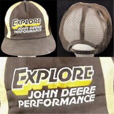 Vtg John Deere Hat Mesh Trucker Snapback Cap Tractor Logo Explore Performance