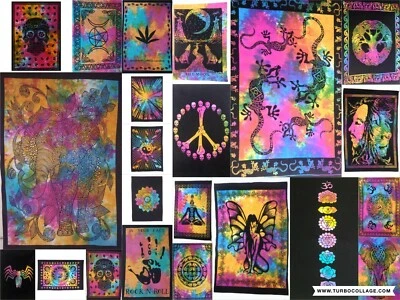 Yoga Mat Poster Tie Dye Wall Tapestry Home Dorm Decor Hanging Indian Mandala Art - Image 1 of 2