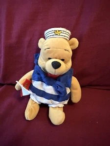 VTG Disney Club 8” Winnie The Pooh Sailor S.S. Pooh Bean Bag Plush Beanie - Picture 1 of 5