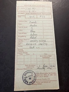 Austin Mini MK1 saloon 1961 Vintage Log Book Collectible Memorabillia - Picture 1 of 1