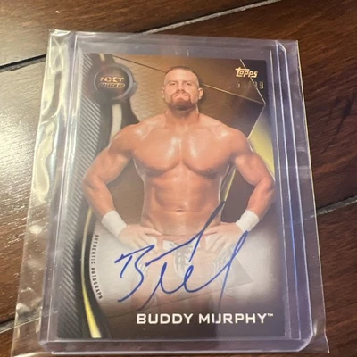 Tarjeta autografiada Buddy Murphy WWE Topps 2019 NXT 50/99 AEW ROH Rhea Ripley Foto 1 de 2