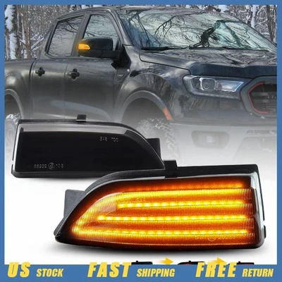 Flowing Tube Side LED Mirror Signal Turn Lights For 2019-2023 Ford Ranger Lariat - Image 1 of 4