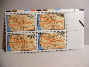 SCOTT STAMP # 2747 OREGON TRAIL 29 CENT PLATE BLOCK - MNH - Picture 1 of 1
