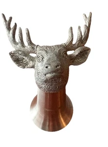 Jägermeister Schnapsglas Bock Hirsch Hirschkopf Zinn Vintage 3,5" hoch - Bild 1 von 6