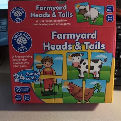 Orchard Toys Farmyard Heads and Tails Game, Memory & Matching Pairs Card Game, - Image 1 of 4