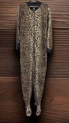 PIJAMA NICK & NORA GUEPARDO LEOPARDO GATO ESTAMPADO PATAS UNA PIEZA TALLA L Foto 1 de 4