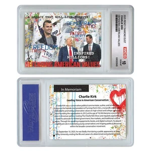 2025 Rency Art Diamond Dust Charlie Kirk Defending America Card - GEM MINT 10 - Bild 1 von 2