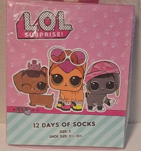 LOL Surprise! 12 Days Of Socks Size Small Shoe Size 5-1/2 To 8-1/2 Brand New - Picture 1 of 2