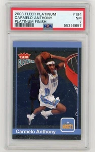2003 Fleer CARMELO ANTHONY Nuggets PLATINUM FINISH Rookie HOF 8/100 PSA 7 Tough - Picture 1 of 2