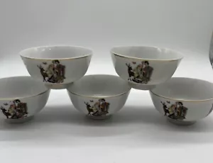 Japanische asiatische Suppe Reis Obst Fuß Schalen Vintage Set - Bild 1 von 7