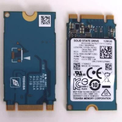 TOSHIBA 128GB SSD BG3 2242 KBG30ZMT128G 00UP650 8SSSSS0L24702T1TP7C104N 0104ADLA - Image 1 of 4