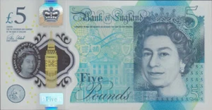INGHILTERRA 5 STERLINE 2015 QEII POLIMERO NON CIRCOLATO. BANCONOTA 5 STERLINE VALUTA GBP - Foto 1 di 2
