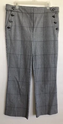 LOFT Womens Pants Size 14 Black & White Wider Straight Leg Heavier Weight New - Image 1 of 4