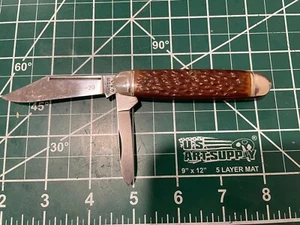 BLACKHAWK KB-20 TWO-BLADE CIGAR JACK JIGGED BROWN COMPOSITION - Picture 1 of 6