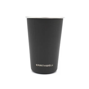 Earthwell 16 oz Tazza da Campeggio in Acciaio Inox Nero Vulcanico - Foto 1 di 3