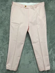 NWOT Brooks Brothers Men Milano Pants 36x30 (Real 36x29) Pink Chino Flat Front - Picture 1 of 9