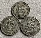 1944, 1945 & 1946 George Vi Silver English Shilling Coins - Ref 376A