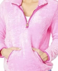 Lilly Pulitzer Girls Sherpa Half-Zip Size Youth Xl (14-16) - Picture 1 of 9