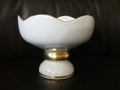 Blumenschale, Übertopf, Porzellan, Wallendorf, weiß-gold, Höhe 12,5 cm - Bild 1 von 4