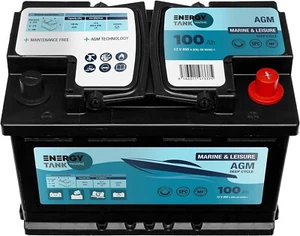 Bootsbatterie 12V 100Ah AGM ENERGY TANK Solarbatterie Wohnmobil Versorgungsbatte - Bild 1 von 4