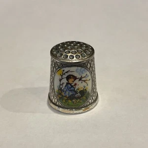 Vintage LTD Edition Hummel Silver Plate On The Meadow Thimble 1984 W Germany ARS - Picture 1 of 4