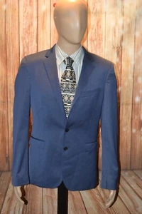 Hugo Boss Men Stretch Wool Blend Blue 2 Button Sports Coat Sz 40R - Picture 1 of 15