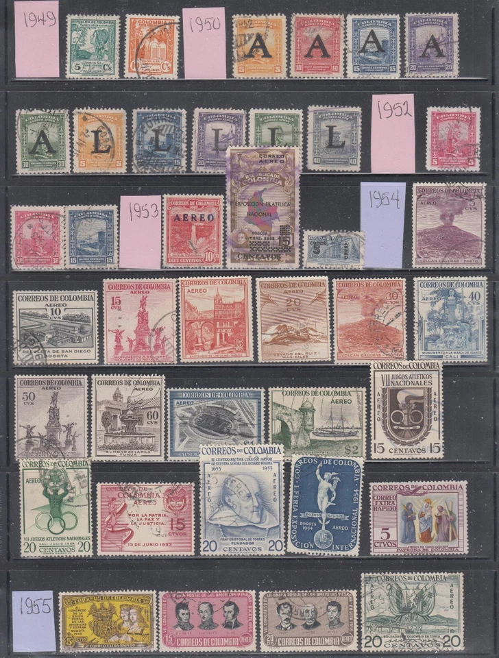 Colombia todo sonido y usado correo aéreo colección 1923-1948 Foto 1 de 1