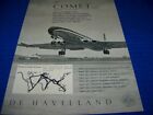 1958 De Havilland Comet  "The Comet "..1-Page Sales Ad (934Y)