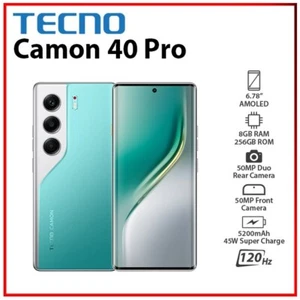TECNO Camon 40 Pro 4G 8GB+256GB GREEN Dual SIM Unlocked Android Mobile Phone - Picture 1 of 3