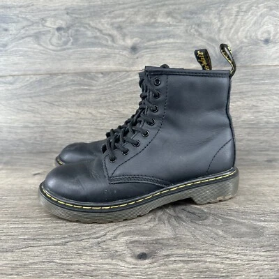 Botas Juveniles Dr Marten's Talla 2 Negras 1460 Cuero Con Cordones Cremallera Lateral Foto 1 de 4