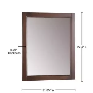 Glacier Bay Wall Bathroom Vanity Mirror 22" W X 27" H, Rectangular Wood Framed - Picture 1 of 6