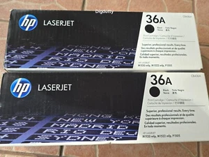 2 x Genuine HP 36A LaserJet Black Toner Cartridges CB436A Dual (SEALED BOX) - Photo 1/6