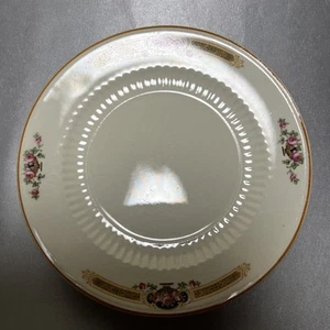 Antik 20er Jahre 2 Sebring Elfenbein Porzellan 6" Brotteller "Rosen in Urne" selten (B) - Bild 1 von 10