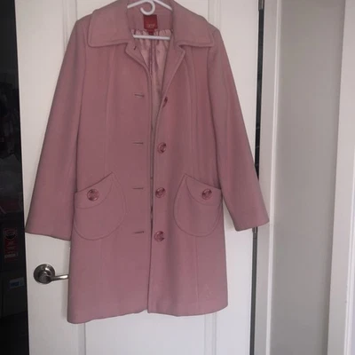 Abrigo de Lana Llama Rosa Claro ESPRIT Con Bolsillos Talla 10 Reg. Hecho en Ucrania Foto 1 de 4