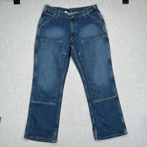 Carhartt Double Knee Jeans Mens 33 x 30 Loose Denim Carpenter Logger Workwear - Picture 1 of 15