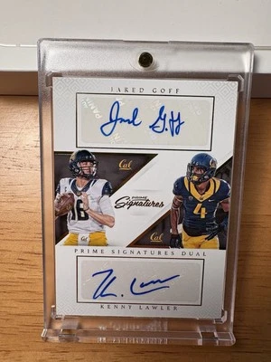 Jared Goff & Kenny Lawler Panini Prime Signatures Rookie Dual Auto /99 #SD-GL - Image 1 of 2