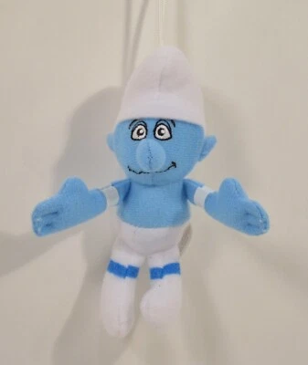 2011 Panicky Smurf 4" McDonald's EUROPE Plush Dangler Christmas Ornament Smurfs - Image 1 of 4