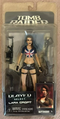 Figura de acción NECA Player Select exclusiva serie 1 Lara Croft Union Jack Foto 1 de 2