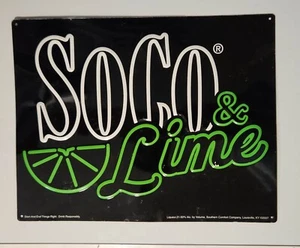 Letrero de barra Southern Comfort SoCo & Lime 16x12,5" metal en relieve, cueva del hombre - Imagen 1 de 4