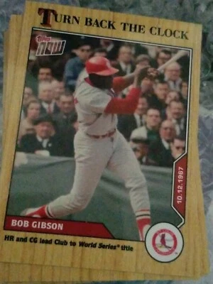 2020 TOPPS NOW TURN BACK THE CLOCK CARD ST LOUIS CARDINALS BOB GIBSON #196 - Image 1 of 2