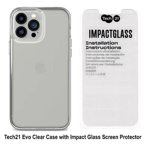 Tech21 Evo Clear Case with Impact Glass Screen Protector for iPhone 13 Pro Max - Picture 1 of 4