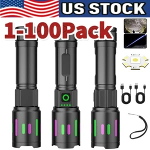 350000000 Lumen Super Bright LED Tactical Flashlight Rechargeable LED Work Light - Picture 1 of 18